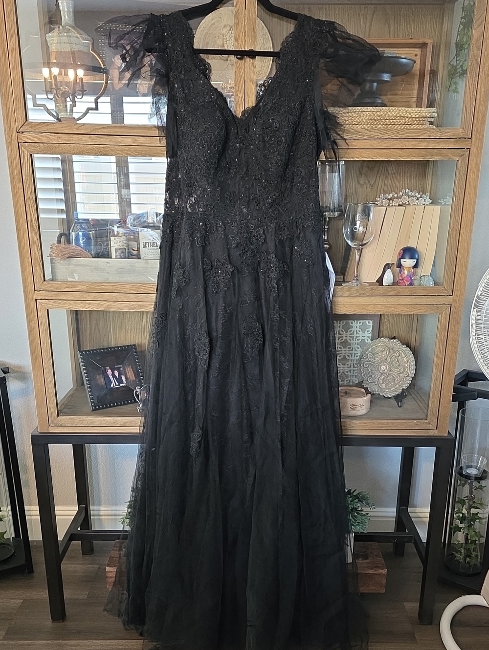 NWT MAC DUGGAL | $498 Flutter Sleeve Tulle Evening Gown 14W - Picture 5 of 7